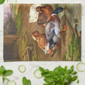 ヴィンテージダックスダックリングスファーム動物 キッチンタオル (折り畳み)