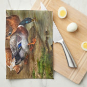 ヴィンテージダックスダックリングスファーム動物 キッチンタオル (四つ折り)