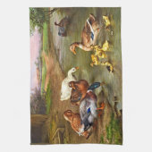 ヴィンテージダックスダックリングスファーム動物 キッチンタオル (縦)