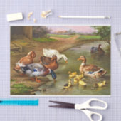 ヴィンテージダックスダックリングスファーム動物 薄葉紙 (クラフト)