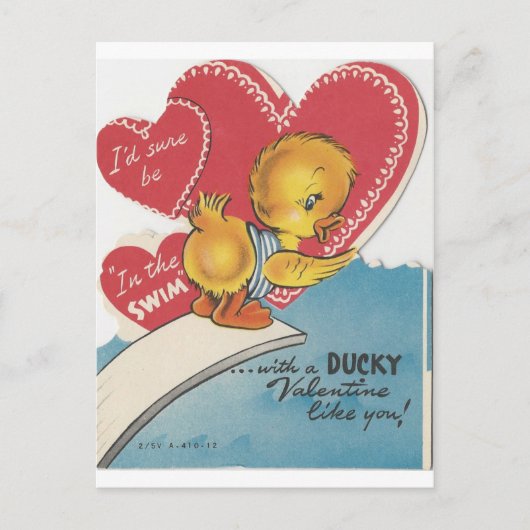 ヴィンテージダックバレンタイン シーズンポストカード (正面)