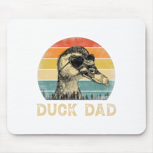 ヴィンテージダックパパダックラバーパパ父#39;s日 マウスパッド (正面)