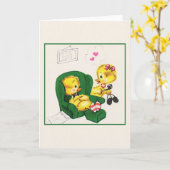 ヴィンテージダックパパ父の日のグリーティングカード カード (黄色い花)