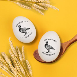 ヴィンテージダックファームハウスパーソナライズされたエッグスタンプ ラバースタンプ