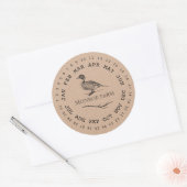 ヴィンテージダックファーム囲まれた日付エッグカートン ラウンドシール (封筒)