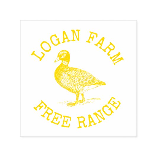 ヴィンテージダックフリーレンジエッグスタンプ セルフインキングスタンプ (デザイン)