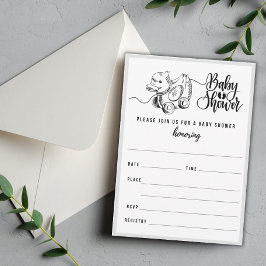 ヴィンテージダック引き赤ちゃんシャワー充填招待状 招待状