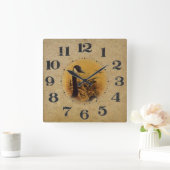 ヴィンテージダック期 スクエア壁時計 (ホーム)