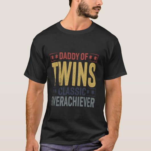 ヴィンテージダディーオブツインズクラシックーOVERACHIEVER FATHER Tシャツ (正面)
