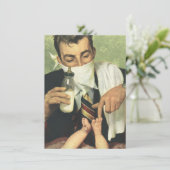 ヴィンテージダドチェルベイビーシャワーマンシャワーパーティー 招待状 (スタンド正面)