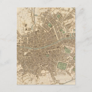 ヴィンテージダブリンの地図(1836年) ポストカード