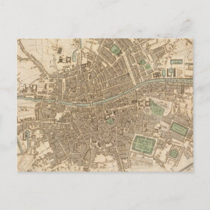 ヴィンテージダブリンの地図(1836年) ポストカード