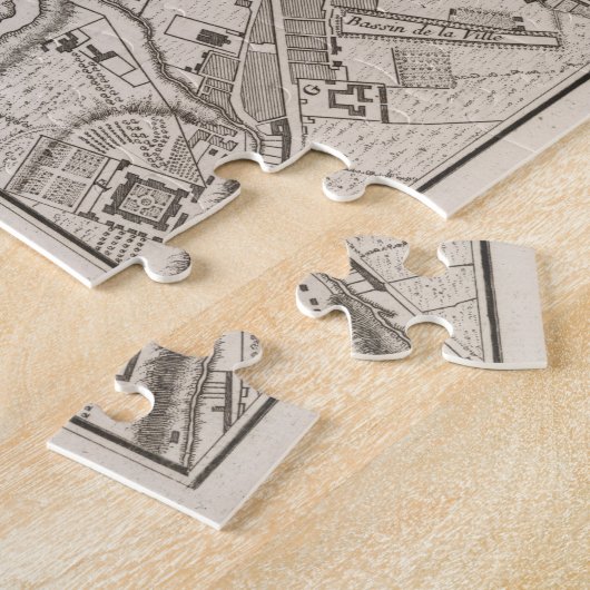 ヴィンテージダブリン・アイルランドの地図(1764) ジグソーパズル (側面)