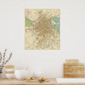 ヴィンテージダブリン・アイルランドの地図（1914年） ポスター (キッチン)