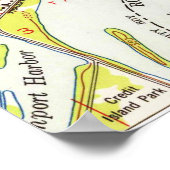 ヴィンテージダベンポートアイオワの地図（1953年） ポスター (角)