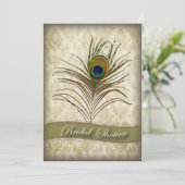 ヴィンテージダマクピーコックブライダルシャワー招待 招待状 (スタンド正面)