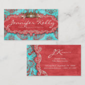 ヴィンテージダマスエードブルークラウン 名刺 (正面/裏面)