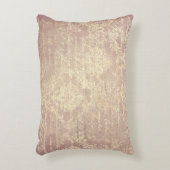 ヴィンテージダマスクとスクリプト金ゴールドとピンク動揺して アクセントクッション (正面(垂直))