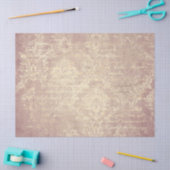 ヴィンテージダマスクとスクリプト金ゴールドとピンク動揺して 薄葉紙 (クラフト)