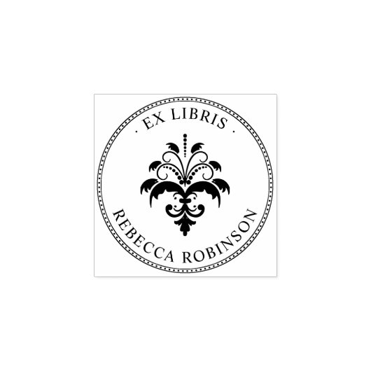 ヴィンテージダマスクとタイポグラフィ |イヴカスタムィリリス ラバースタンプ (インプリント)