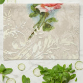 ヴィンテージダマスクとバラキッチンタオル キッチンタオル (折り畳み)