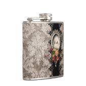 ヴィンテージダマスクとバラ フラスク (右)