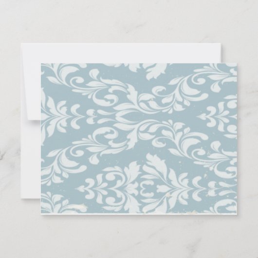 ヴィンテージダマスクのウェディングテーブル番号 招待状 (裏面)