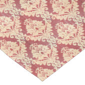 ヴィンテージダマスクのクリームと赤 ミディアムテーブルランナー (コーナー)