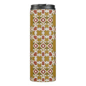 ヴィンテージダマスクのシームレスなパターンの背景チェック タンブラー (裏面)