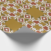 ヴィンテージダマスクのシームレスなパターンの背景チェック ラッピングペーパー (角)