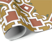 ヴィンテージダマスクのシームレスなパターンの背景チェック ラッピングペーパー (ロールコーナー)