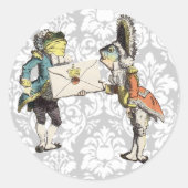 ヴィンテージダマスクアリスWonderlandステッカー ラウンドシール (正面)