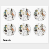 ヴィンテージダマスクアリスWonderlandステッカー ラウンドシール (シート)