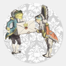 ヴィンテージダマスクアリスWonderlandステッカー ラウンドシール