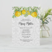 ヴィンテージダマスクウィズイエローローローズブライダルシャワー 招待状 (スタンド正面)