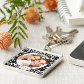 ヴィンテージダマスクウェディングフォトキーチェーン キーホルダー (側面)