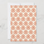 ヴィンテージダマスクウェディング招待状（オレンジ） 招待状 (裏面)