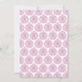 ヴィンテージダマスクウェディング招待状（ピンク） 招待状 (裏面)