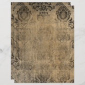ヴィンテージダマスクグランジースクラップブック紙 (正面/裏面)