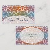 ヴィンテージダマスクコンター壁紙 – 青バイオレットレッド 名刺 (正面/裏面)