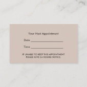 ヴィンテージダマスクサロン:美容師アポイントメント 予約カード (裏面)