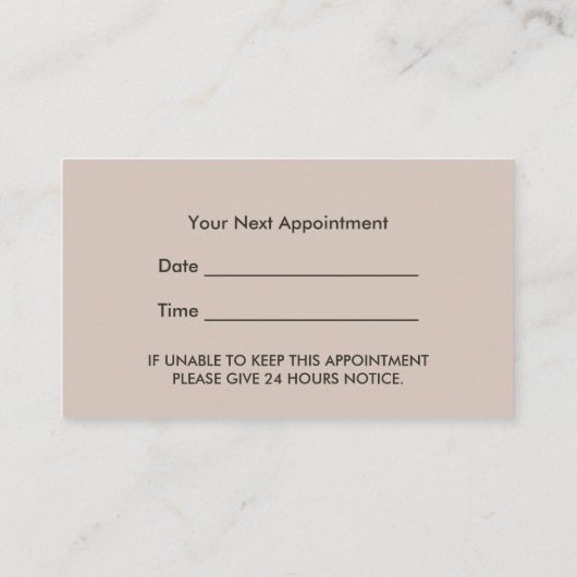 ヴィンテージダマスクサロン:美容師アポイントメント 予約カード (裏面)