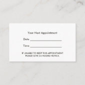 ヴィンテージダマスクサロン:美容師アポイントメント 予約カード (裏面)