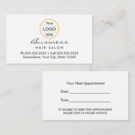 ヴィンテージダマスクサロン:美容師アポイントメント 予約カード (正面/裏面)