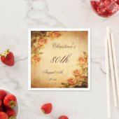 ヴィンテージダマスクシャビーシックピーチバラセルヴィettes スタンダードカクテルナプキン (インサイチュ)