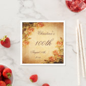 ヴィンテージダマスクシャビーシックピーチバラセルヴィettes スタンダードカクテルナプキン (インサイチュ)