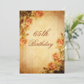 ヴィンテージダマスクシャビーシックピーチバラ65th 招待状 (スタンド正面)