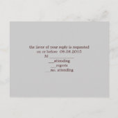 ヴィンテージダマスクシャンデリア結婚式RSVP インビテーションポストカード (裏面)