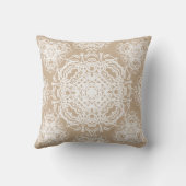 ヴィンテージダマスクスタイルパターン(の模様が)あるフローラ クッション (裏面)