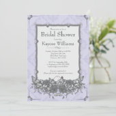 ヴィンテージダマスクバタフライガーデンブライダルシャワー 招待状 (スタンド正面)